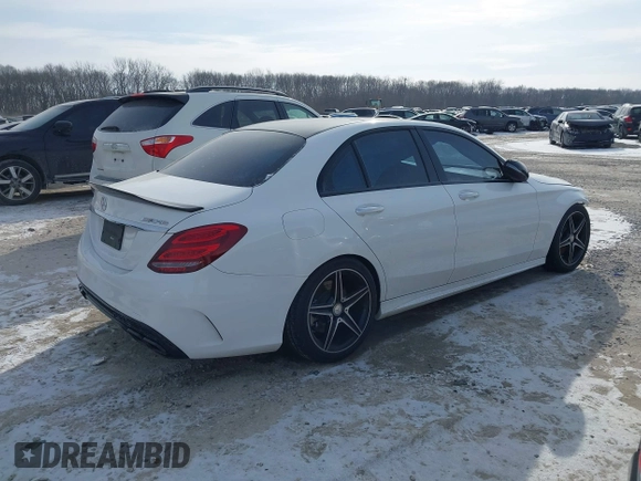 2016 Mercedes-Benz C 450 AMG with VIN 55SWF6EB8GU130429, listed as a IAAI auction lot 41374954 with 52,525 mi miles and . Bid and sale history available at carsss.com. Image 4.