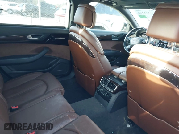 2015 Audi A8 L 4.0T with VIN WAU32AFD0FN035282, listed as a IAAI auction lot 41515136 with 76,518 mi miles. Bid and sale history available at carsss.com. Image 8.