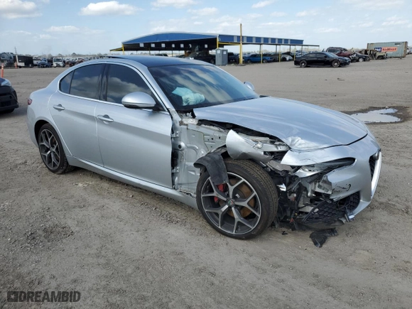 2021 Alfa Romeo Giulia Ti Sport with VIN ZARFAMBNXM7639691, listed as a Copart auction lot 48665115 with 0 mi miles and Salvage Title. Bid and sale history available at carsss.com. Image 4.