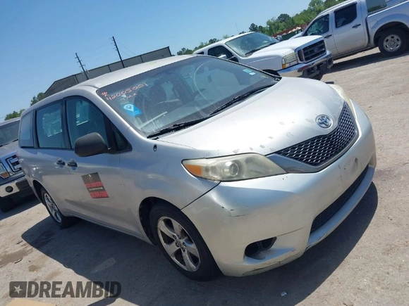 2014 Toyota Sienna L with VIN 5TDZK3DC1ES410012, listed as a IAAI auction lot 42005001 with 440,789 mi miles. Bid and sale history available at carsss.com. Image 1.