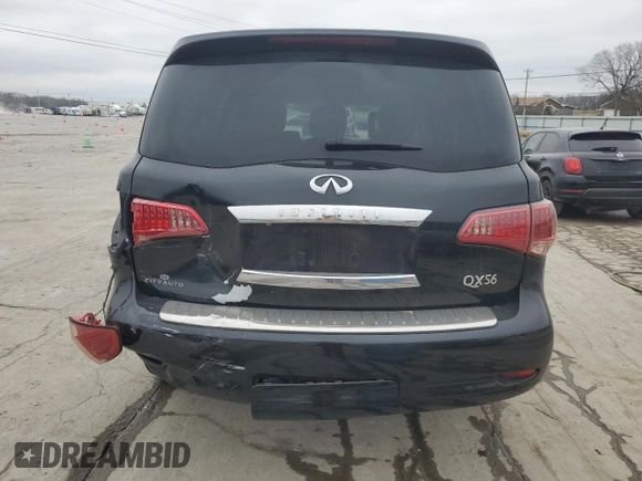 2012 Infiniti QX56 8-passenger z VIN JN8AZ2NC6C9316225, wystawiony jako Copart lot #42955725 z przebiegiem 204 534 mil mil oraz Szkoda całkowita • Salvage title. Historia ofert i sprzedaży dostępna na DreamBid. Obrazek 6.