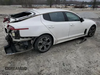 2020 Kia Stinger GT-Line with VIN KNAE15LAXL6072472, listed as a Copart auction lot 43606355 with 45,934 mi miles and Salvage Title. Bid and sale history available at DreamBid. Image 3.