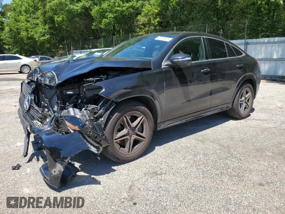 2025 Mercedes-Benz GLE 450 with VIN 4JGFD5KB9SB280918, listed as a Copart auction lot 57639525 with 7,230 mi miles and Salvage title. Bid and sale history available at DreamBid. Image 1.