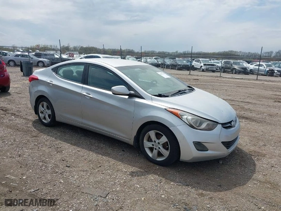 2012 Hyundai Elantra GLS with VIN KMHDH4AE0CU221022, listed as a IAAI auction lot 41981746 with 157,344 mi miles. Bid and sale history available at carsss.com. Image 1.