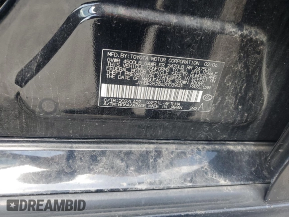 2006 Lexus IS 350 z VIN JTHBE262862003903, wystawiony jako Copart lot #55817035 z przebiegiem 153 965 mil mil oraz Szkoda całkowita • Salvage title. Historia ofert i sprzedaży dostępna na DreamBid. Obrazek 12.