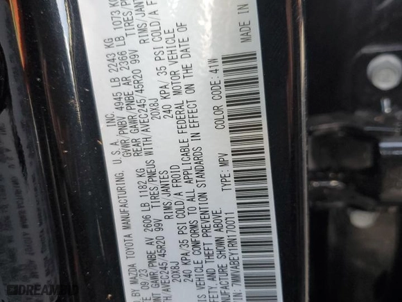 2024 Mazda CX-50 2.5 Turbo Premium Plus Package with VIN 7MMVABEY1RN170011, listed as a Copart auction lot 85485064 with 0 mi miles and Salvage Title. Bid and sale history available at carsss.com. Image 13.