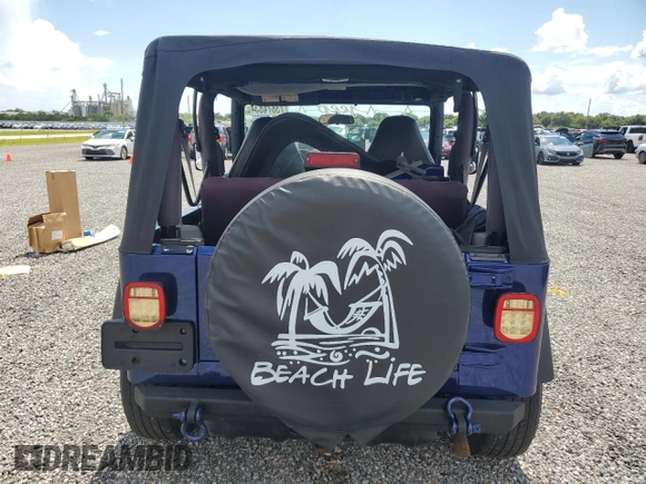 2001 Jeep Wrangler SE with VIN 1J4FA29P51P354795, listed as a Copart auction lot 73874834 with 0 mi miles and Salvage Title. Bid and sale history available at carsss.com. Image 6.