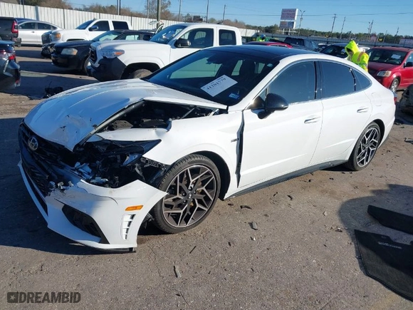 2023 Hyundai Sonata N Line with VIN KMHL14JC8PA278056, listed as a IAAI auction lot 41201779 with 20,172 mi miles. Bid and sale history available at carsss.com. Image 2.