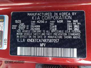 2024 Kia Seltos SX z VIN KNDETCA74R7587057, wystawiony jako IAAI lot #41595407 z przebiegiem 3 504 mil mil oraz . Historia ofert i sprzedaży dostępna na DreamBid. Obrazek 9.