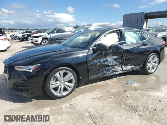 2021 Acura TLX w/Technology Package with VIN 19UUB6F47MA004136, listed as a Copart auction lot 46390135 with 64,252 mi miles and Non Repairable. Bid and sale history available at carsss.com. Image 1.