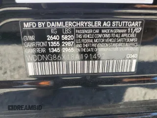 2008 Mercedes-Benz S 550 z VIN WDDNG86X18A191492, wystawiony jako Copart lot #57188805 z przebiegiem 114 781 mil mil oraz Czysty tytuł • Clean title. Historia ofert i sprzedaży dostępna na DreamBid. Obrazek 12.