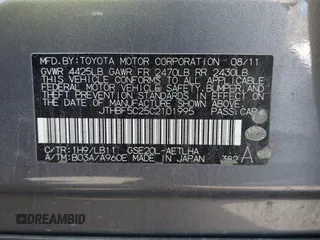 2012 Lexus IS 250 with VIN JTHBF5C25C2101995, listed as a IAAI auction lot 42315773 with 134,453 mi miles and . Bid and sale history available at DreamBid. Image 9.