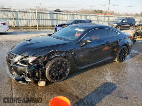 2015 Lexus RC F with VIN JTHHP5BC0F5000805, listed as a Copart auction lot 48708595 with 111,921 mi miles and Salvage Title. Bid and sale history available at carsss.com. Image 1.