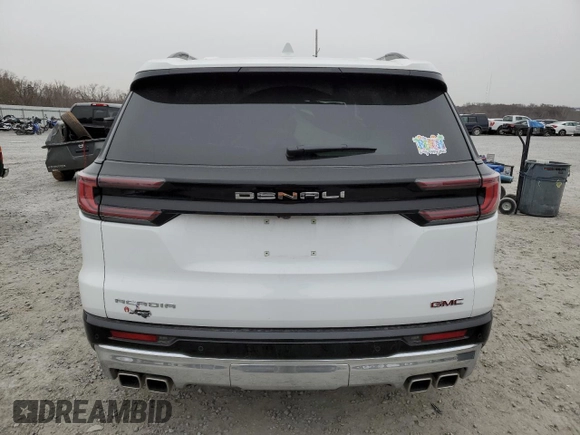 2024 GMC Acadia FWD Denali z VIN 1GKENLKS7RJ157477, wystawiony jako Copart lot #41846725 z przebiegiem Nie podano mil oraz Szkoda całkowita • Salvage title. Historia ofert i sprzedaży dostępna na DreamBid. Obrazek 6.