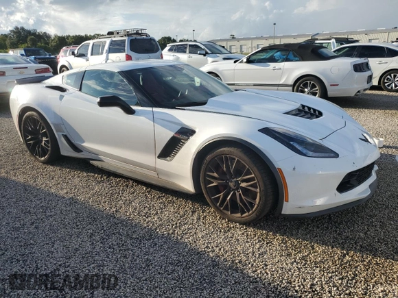 2017 Chevrolet Corvette Z06 2LZ with VIN 1G1YS2D68H5604880, listed as a Copart auction lot 74117834 with 0 mi miles and Salvage Title. Bid and sale history available at carsss.com. Image 4.