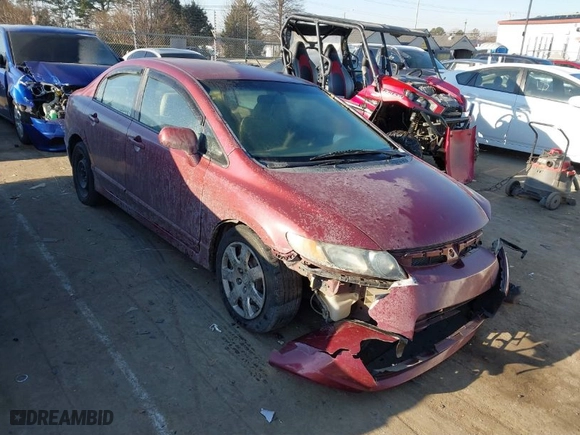 2008 Honda Civic Sdn LX with VIN 2HGFA16568H531809, listed as a IAAI auction lot 41304772 with 1 mi miles. Bid and sale history available at carsss.com. Image 1.