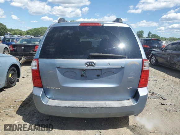 2008 Kia Sedona LX with VIN KNDMB233886230455, listed as a Copart auction lot 61481844 with 222,538 mi miles and Non Repairable. Bid and sale history available at carsss.com. Image 6.