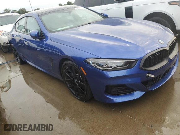 2023 BMW 8 Series 840i with VIN WBAGV2C01PCK32930, listed as a Copart auction lot 74578314 with 0 mi miles and Salvage Title. Bid and sale history available at carsss.com. Image 4.