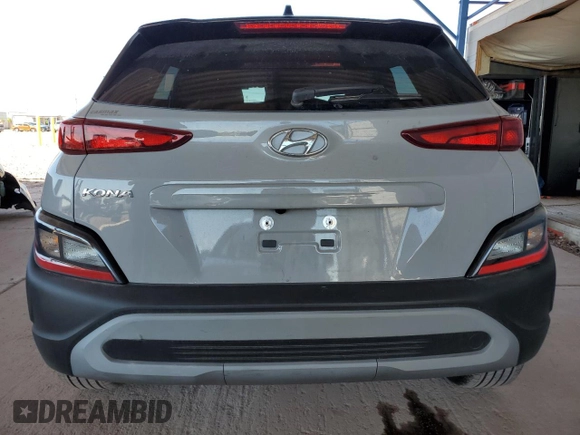 2022 Hyundai Kona SEL with VIN KM8K62AB0NU881216, listed as a Copart auction lot 54007965 with 57,575 mi miles and Salvage Title. Bid and sale history available at carsss.com. Image 6.