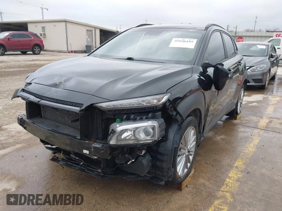 2019 Hyundai Kona SEL with VIN KM8K62AA7KU244505, listed as a IAAI auction lot 41656101 with 36,055 mi miles and . Bid and sale history available at carsss.com. Image 2.