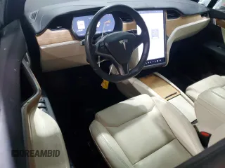 2020 Tesla Model X Long Range with VIN 5YJXCBE26LF228781, listed as a Copart auction lot 46417835 with 46,148 mi miles and Salvage Title. Bid and sale history available at DreamBid. Image 8.