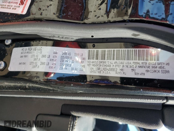 2017 Jeep Cherokee Sport z VIN 1C4PJLAS5HW585812, wystawiony jako Copart lot #76352524 z przebiegiem 110 335 mil mil oraz Szkoda całkowita • Salvage title. Historia ofert i sprzedaży dostępna na DreamBid. Obrazek 14.