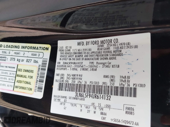 2018 Lincoln MKZ Reserve с VIN 3LN6L5F94JR614132, выставлен на аукционе IAAI как лот 42663942 с пробегом 119 617 миль миль и . История ставок и продаж доступна на DreamBid. Изображение 9.