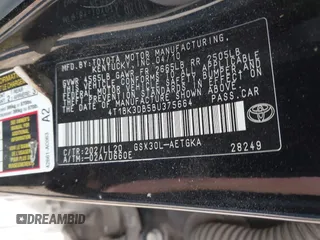 2011 Toyota Avalon with VIN 4T1BK3DB5BU375664, listed as a IAAI auction lot 41356584 with 196,968 mi miles and . Bid and sale history available at DreamBid. Image 9.