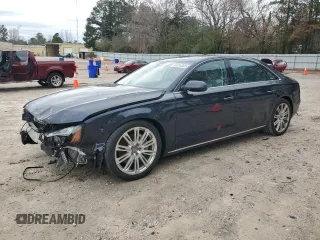 2014 Audi A8 3.0L TDI with VIN WAURMAFD1EN011155, listed as a Copart auction lot 49234365 with 106,967 mi miles and Salvage title. Bid and sale history available at DreamBid. Image 1.
