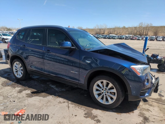 2017 BMW X3 sDrive28i with VIN 5UXWZ7C30H0V93495, listed as a Copart auction lot 52865645 with 64,102 mi miles and Salvage Title. Bid and sale history available at carsss.com. Image 4.