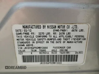 2012 Infiniti G25 Journey with VIN JN1DV6AP5CM812444, listed as a Copart auction lot 72646804 with 163,538 mi miles and Clean Title. Bid and sale history available at carsss.com. Image 12.