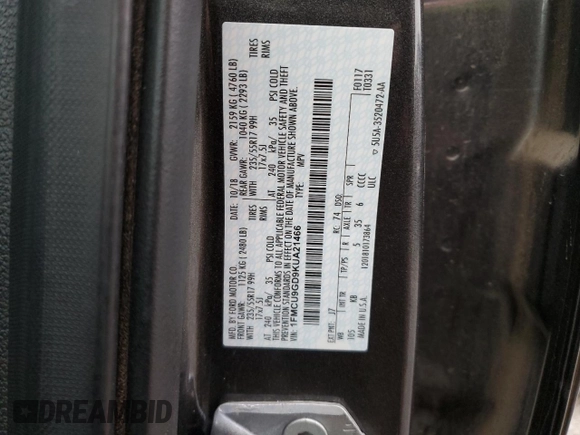 2019 Ford Escape SE with VIN 1FMCU9GD9KUA21466, listed as a Copart auction lot 81195894 with 29,894 mi miles and Salvage Title. Bid and sale history available at carsss.com. Image 13.