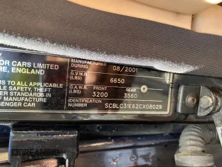 2002 Bentley Arnage with VIN SCBLC31E62CX08029, listed as a Copart auction lot 41997105 with 86,082 mi miles and Clean Title. Bid and sale history available at DreamBid. Image 10.