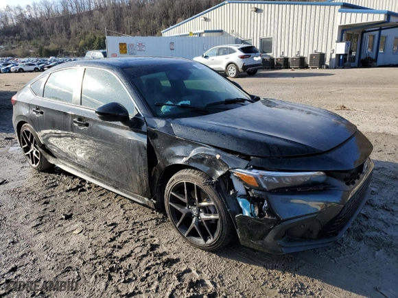 2024 Honda Civic Hatchback Sport Touring with VIN 19XFL1H83RE004999, listed as a Copart auction lot 46438145 with 9,785 mi miles and Salvage Title. Bid and sale history available at carsss.com. Image 4.