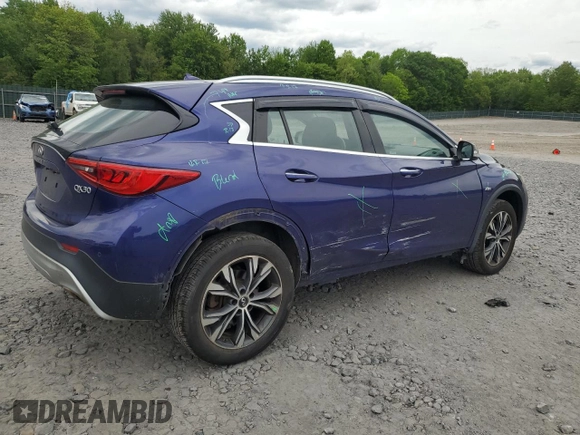 2018 Infiniti QX30 Premium with VIN SJKCH5CR4JA043584, listed as a Copart auction lot 58199085 with 81,497 mi miles and Salvage title. Bid and sale history available at DreamBid. Image 3.