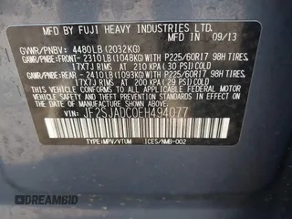 2014 Subaru Forester 2.5i Premium with VIN JF2SJADC0EH494077, listed as a IAAI auction lot 41882126 with 142,179 mi miles. Bid and sale history available at carsss.com. Image 9.