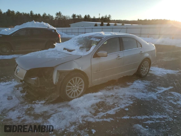 2008 Mercury Milan Premier with VIN 3MEHM02128R616953, listed as a Copart auction lot 44748375 with 104,739 mi miles and Salvage Title. Bid and sale history available at carsss.com. Image 1.