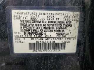 2012 Nissan Sentra 2.0 with VIN 3N1AB6AP2CL666316, listed as a Copart auction lot 59699175 with Not provided miles and Clean title. Bid and sale history available at DreamBid. Image 12.