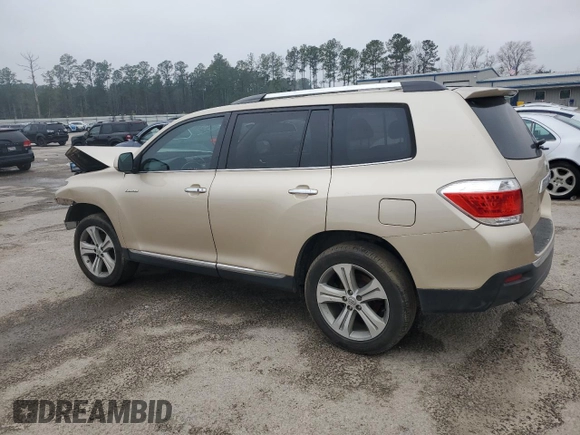 2012 Toyota Highlander Limited with VIN 5TDDK3EH9CS159855, listed as a Copart auction lot 45631385 with 0 mi miles and Salvage Title. Bid and sale history available at carsss.com. Image 2.