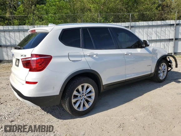 2017 BMW X3 sDrive28i with VIN 5UXWZ7C50H0U45400, listed as a Copart auction lot 53637115 with 86,555 mi miles and Salvage Title. Bid and sale history available at DreamBid. Image 3.
