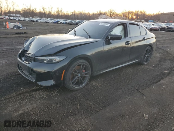 2024 BMW 3 Series M340i xDrive with VIN 3MW49FF06R8E26745, listed as a Copart auction lot 86563564 with 21,327 mi miles and Salvage Title. Bid and sale history available at carsss.com. Image 1.