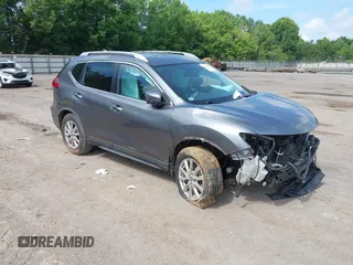 2017 Nissan Rogue SV with VIN KNMAT2MT3HP593805, listed as a IAAI auction lot 42548046 with 61,766 mi miles and . Bid and sale history available at DreamBid. Image 1.