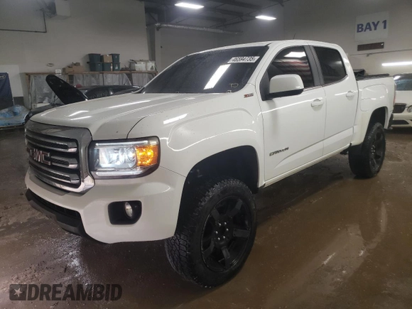 2015 GMC Canyon 4WD SLE with VIN 1GTG6BE36F1187064, listed as a Copart auction lot 46594735 with 109,987 mi miles and Salvage Title. Bid and sale history available at carsss.com. Image 1.