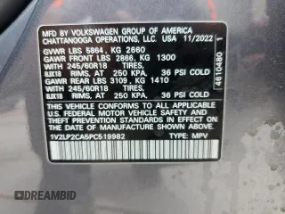 2023 Volkswagen Atlas SE с VIN 1V2LP2CA5PC519982, выставлен на аукционе Copart как лот 55329955 с пробегом 53 475 миль миль и Списание • Salvage title. История ставок и продаж доступна на DreamBid. Изображение 13.