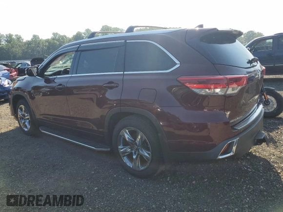 2019 Toyota Highlander Limited with VIN 5TDDZRFH5KS944272, listed as a Copart auction lot 62343035 with 81,886 mi miles and Salvage title. Bid and sale history available at DreamBid. Image 2.