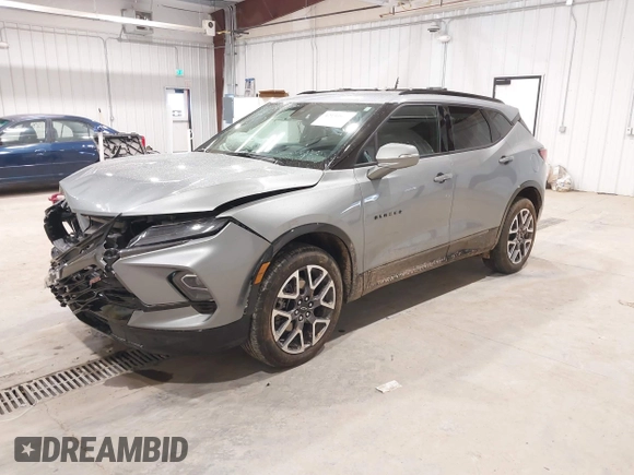 2024 Chevrolet Blazer RS with VIN 3GNKBKRS7RS133533, listed as a IAAI auction lot 42130846 with 33,488 mi miles and . Bid and sale history available at DreamBid. Image 2.