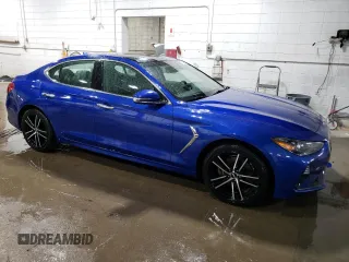 2021 Genesis G70 2.0T with VIN KMTG44LA3MU073734, listed as a Copart auction lot 77849884 with 31,477 mi miles and Salvage Title. Bid and sale history available at carsss.com. Image 4.