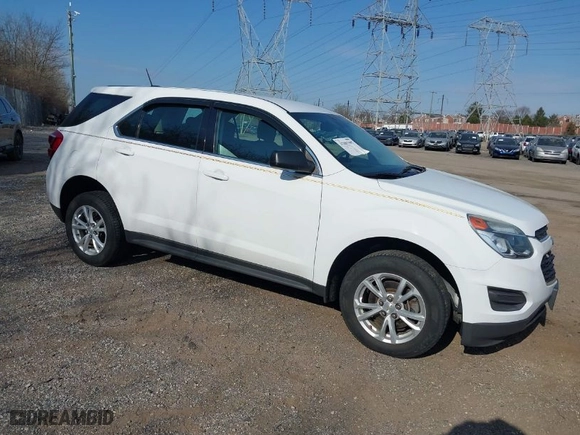 2017 Chevrolet Equinox LS with VIN 2GNFLEEK6H6127354, listed as a IAAI auction lot 41887997 with 107,512 mi miles. Bid and sale history available at carsss.com. Image 1.