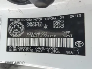2014 Toyota Prius Two with VIN JTDZN3EU3E3300658, listed as a Copart auction lot 42302035 with 656,066 mi miles and Clean Title. Bid and sale history available at DreamBid. Image 12.