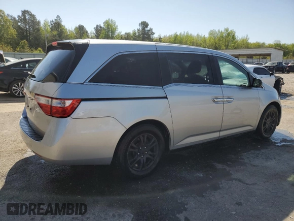 2013 Honda Odyssey EX-L with VIN 5FNRL5H69DB080586, listed as a Copart auction lot 52103685 with 166,643 mi miles and Salvage Title. Bid and sale history available at carsss.com. Image 3.